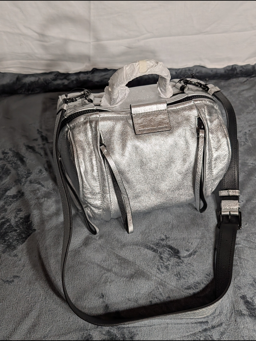 Marc By Marc Jacobs Silver Metallic Leather Satchel - Picture 3 of 8